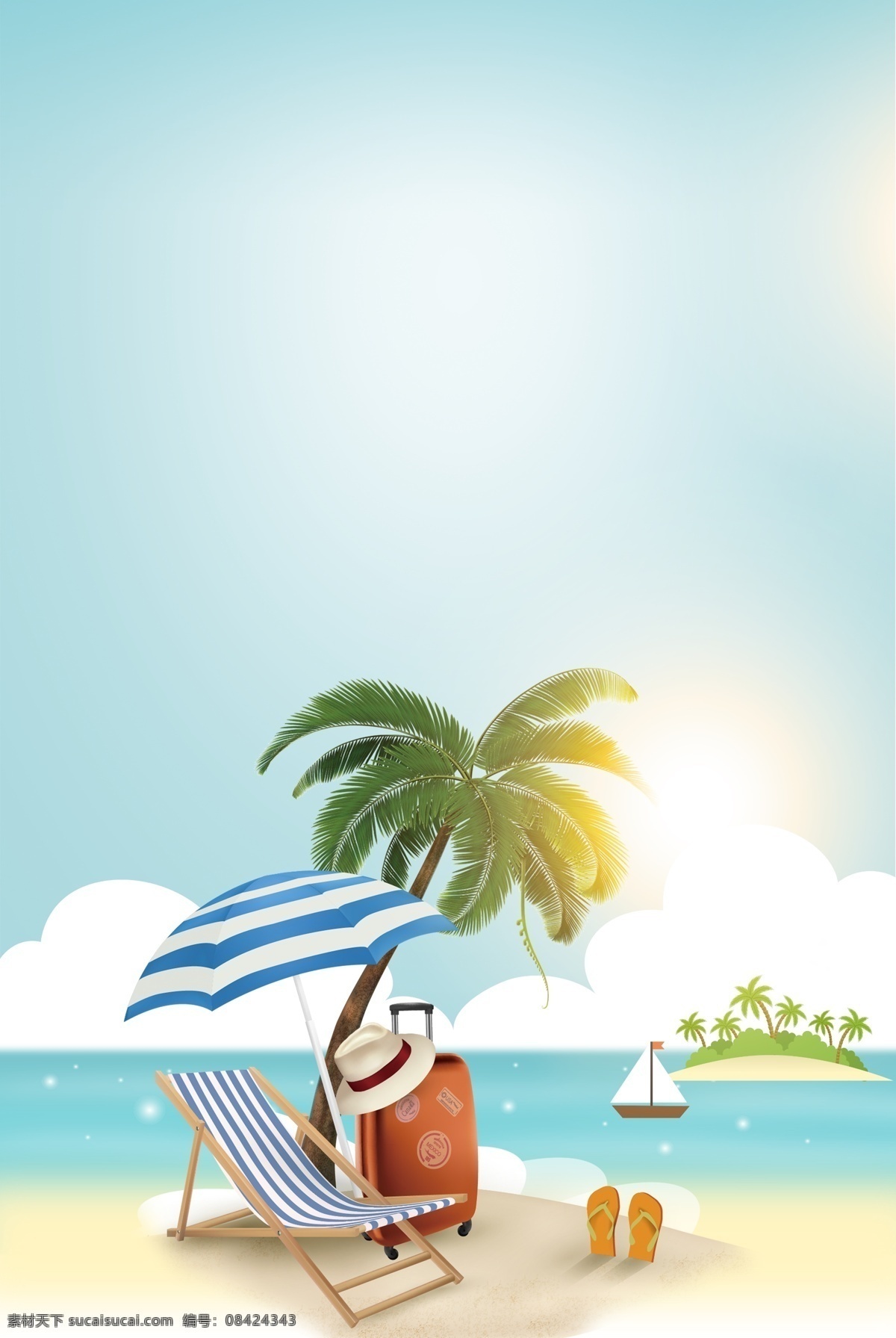 简单 夏季 海滩 情景 主题 背景 夏日 初夏 夏天 夏日场景 景色 沙滩 美景 夏至 花卉 绿植
