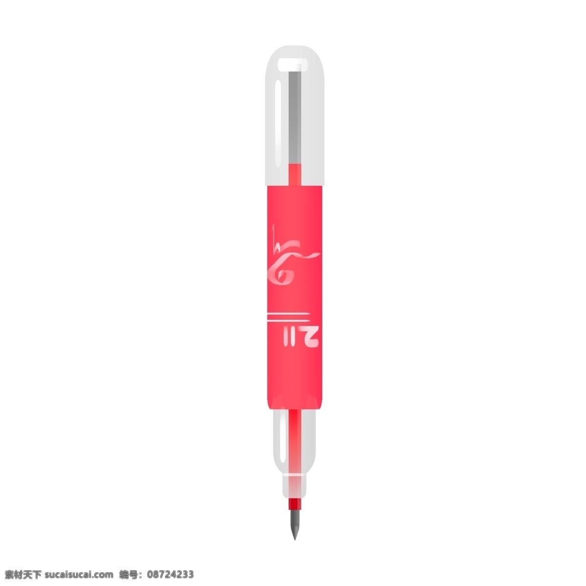 红色 笔 的卡 通 插画 红色的笔 卡通的插画 笔的插画 写字用笔 学习用品 文具的笔 漂亮的笔 圆珠笔