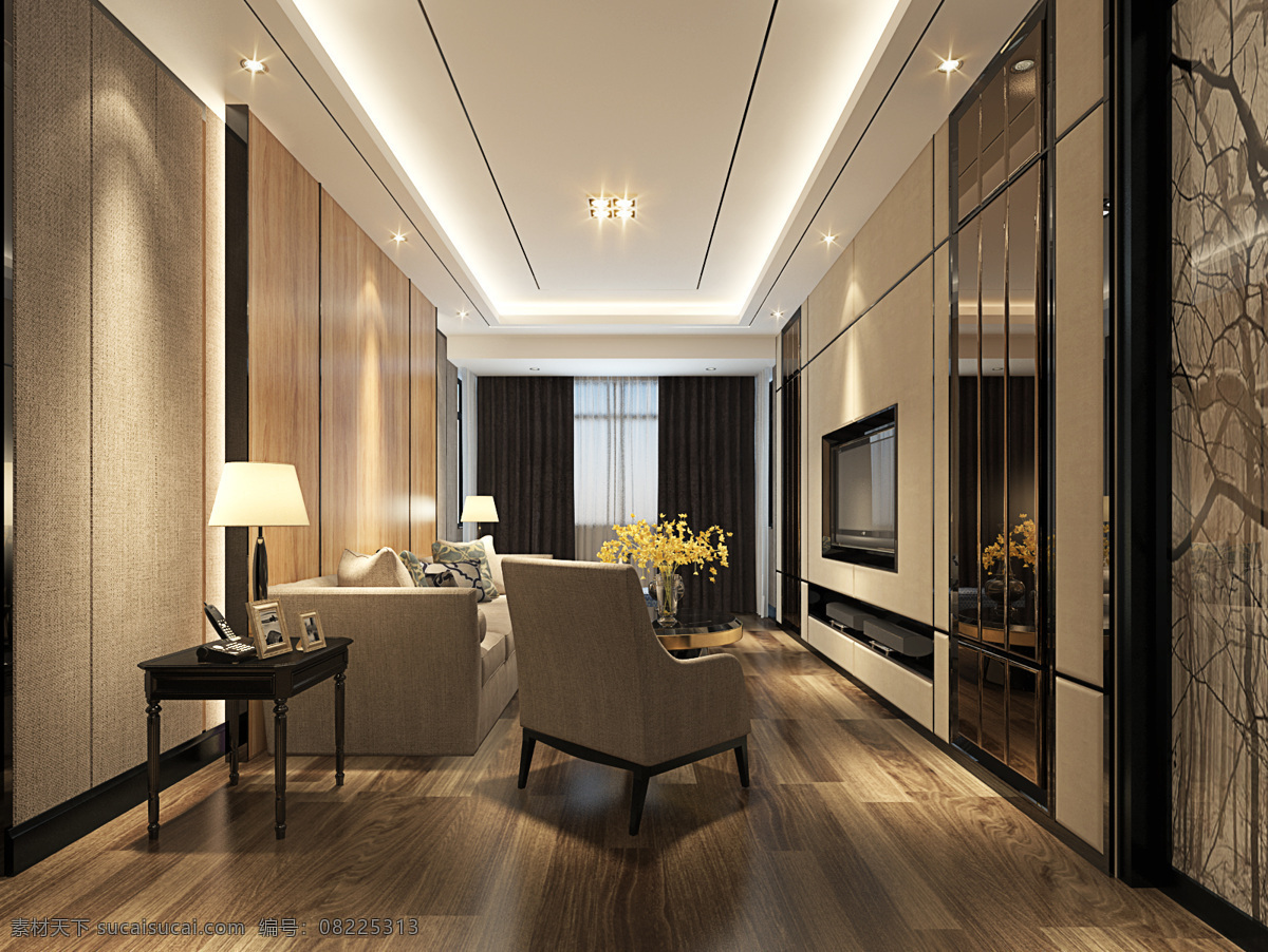 现代 简约 客厅 高清 效果图 环境设计 室内设计 无水印 现代简约 家居装饰素材