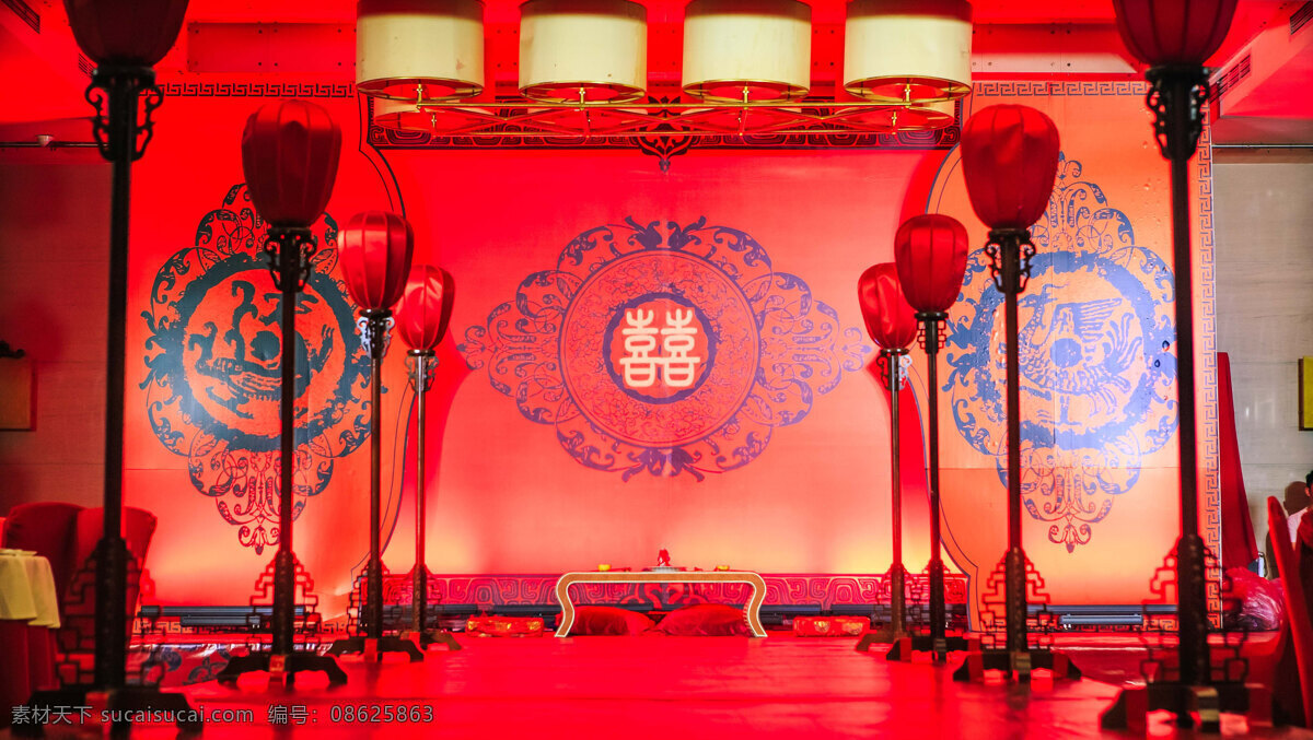 汉唐 婚礼 主 背景 汉唐婚礼 主背景 婚礼舞台 红色婚礼 中式婚礼 文化艺术 传统文化