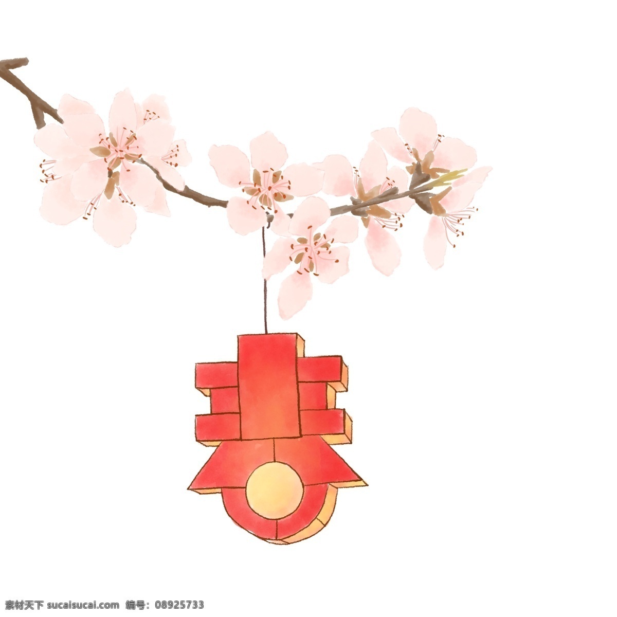 粉色 梨花 新春 灯笼 唯美花朵 春意盎然 花灯 粉色梨花 特色灯笼 新年新气象 春字灯笼