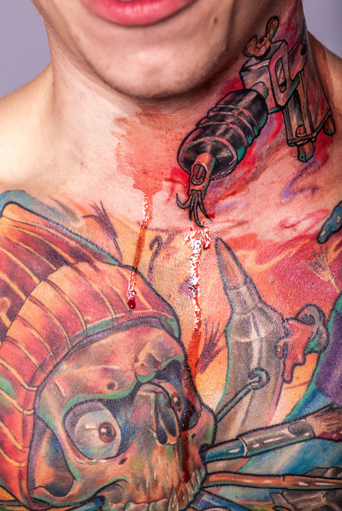 纹身 流血 男士 刺青 欧美男性 外国男人 生活人物 人物图片