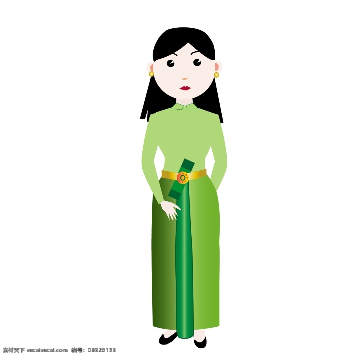 泰国 衣服 绿色 香蕉 温和 大多数 已婚 系列 腰带 金绿 叶子 结婚