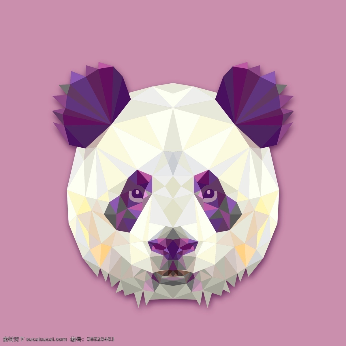 创意 熊猫 头像 动物 马塞克 矢量图 其他矢量图