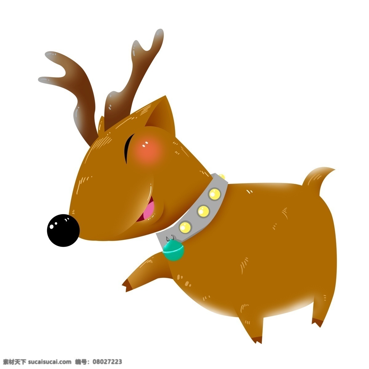 圣诞节 卡通 圣诞 麋鹿 插画 动物 手绘 圣诞元素 12月25日