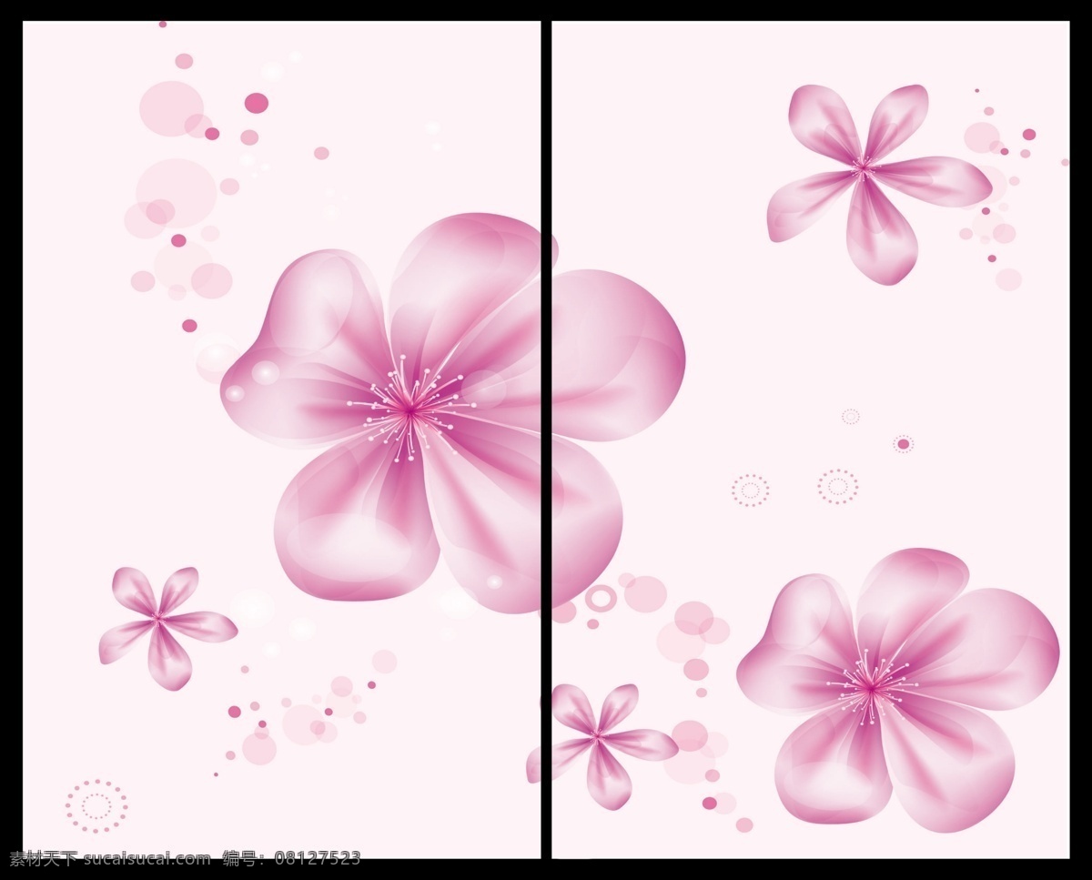 玻璃 移门 图 玻璃移门图 粉花 广告设计模板 花边 花朵 花纹 两门图 温馨 移门图案 源文件 家居装饰素材