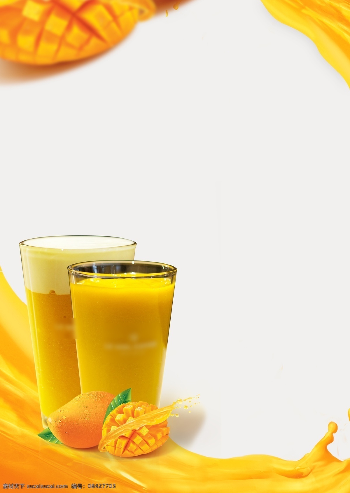 芒果背景元素 海报 餐饮海报 详情背景 芒果 果汁