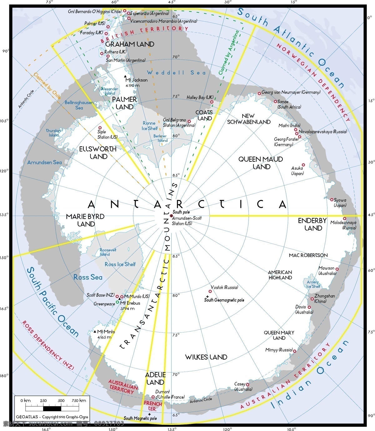 美丽 世界地图 矢量 南极洲 地图 南极洲地图 矢量图 日常生活