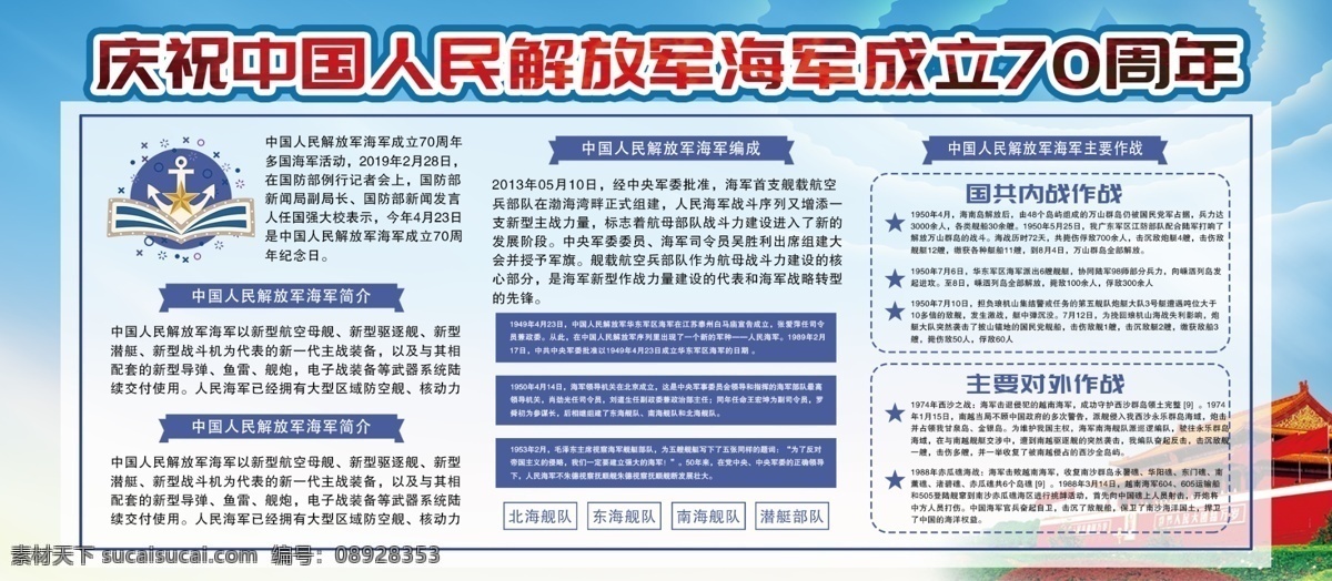 中国人民解放军海军 成立 周年 部队 展板 中国人民解放军 海军 参军报国 保家卫国 军营 一流军队 国防 祖国 党建展板 内容展板 政府展板 社区宣传展板 国家 十九大 两会展板 聚焦两会 国家建设展板