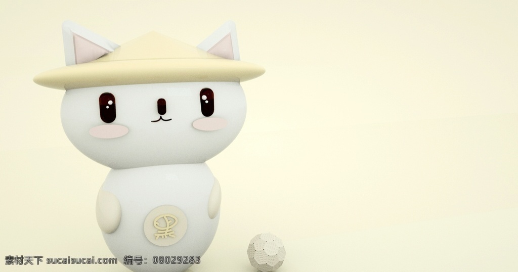 3d 卡通 猫 耳朵 c4d 黑 可爱 3d卡通 3d设计 3d作品