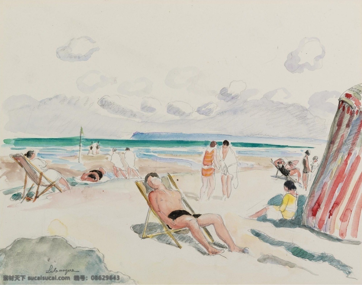 beach 大师 画家 风景画 静物 油画 建筑 装饰画 the lebasque henri 人物 高清 西方 国外 现代 家居装饰素材