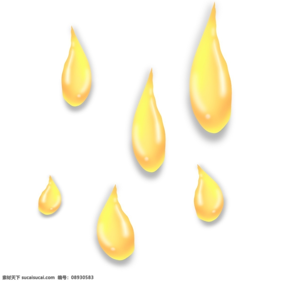 浅 金色 下落 水滴 立体 油 滴 油滴 水 气泡 浅色 浅金色 浅黄色 下降 流动 细长 尖 立体感 卡通