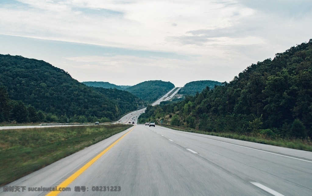 山村公路风景 山村公路 道路交通 路况路段 水泥 沥青 远山风景 风景图片 山水风景 自然景观