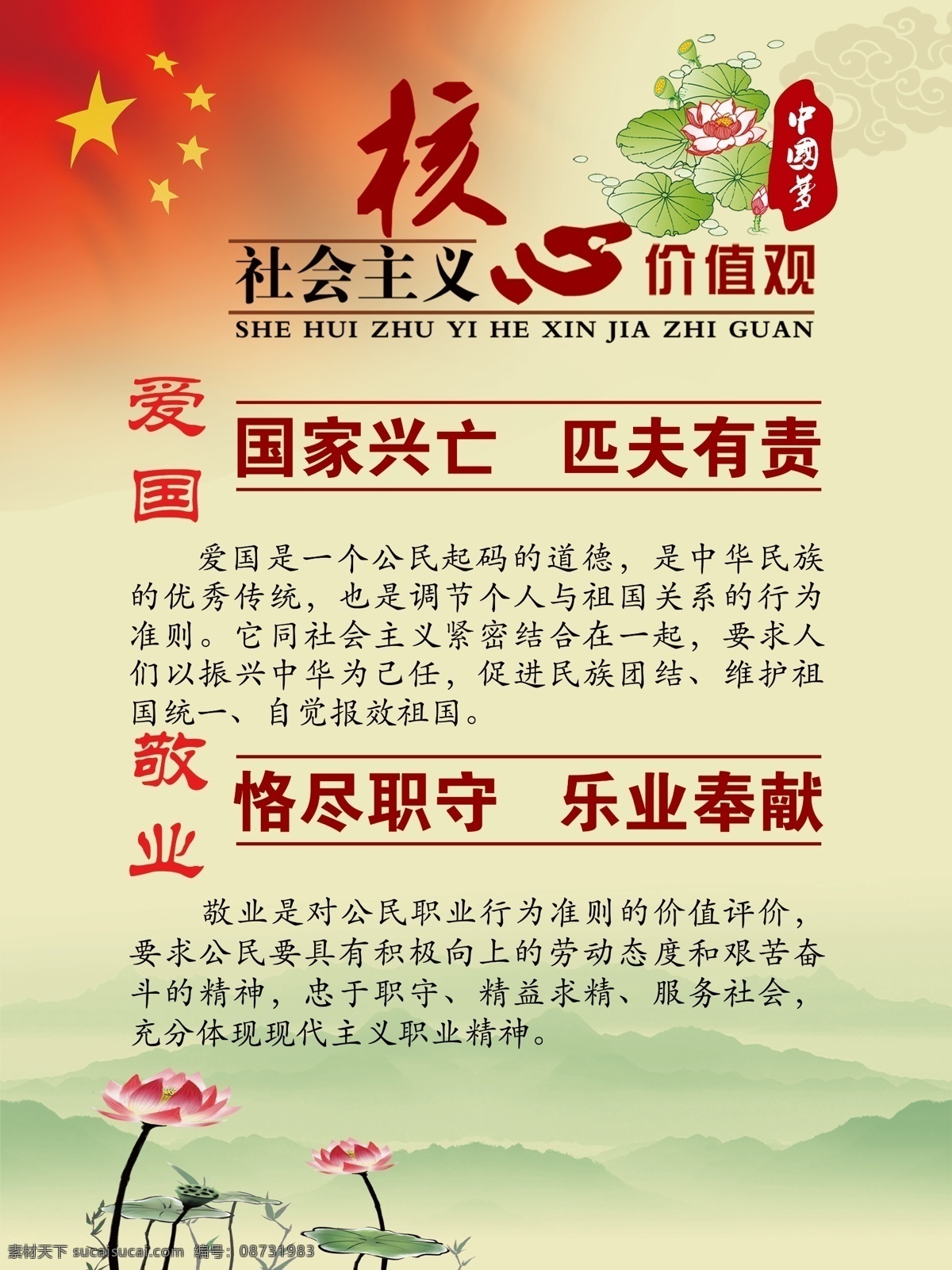 社会主义 核心 价值观 核心价值观 爱国 敬业 国家兴亡 匹夫有责
