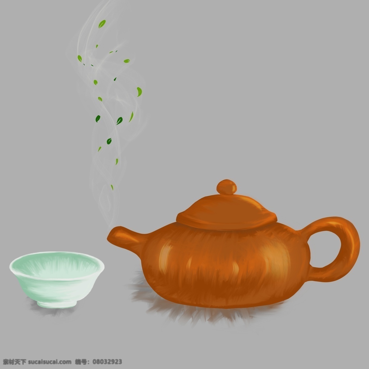 清明节 古风 茶壶 茶具 写实 风 写实风 茶杯 茶叶