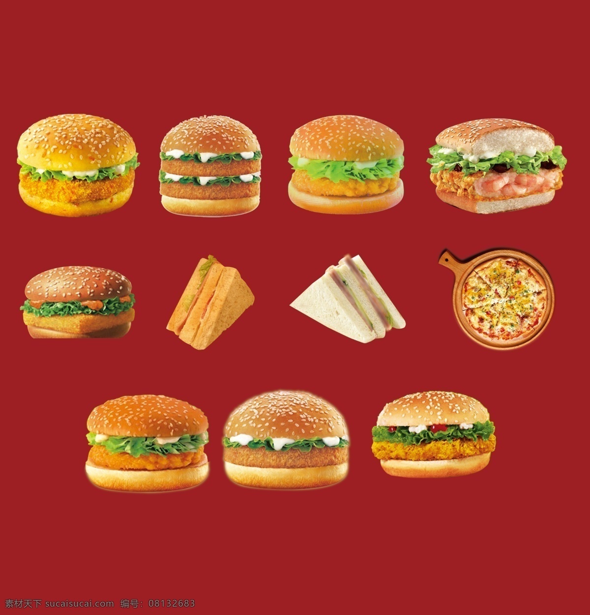 实拍 汉堡 真实 图案 装饰 集合 汉堡包素材 汉堡包图案 汉堡包装饰 汉堡包集合 实拍汉堡包 餐饮 鸡肉 夹心 黄色