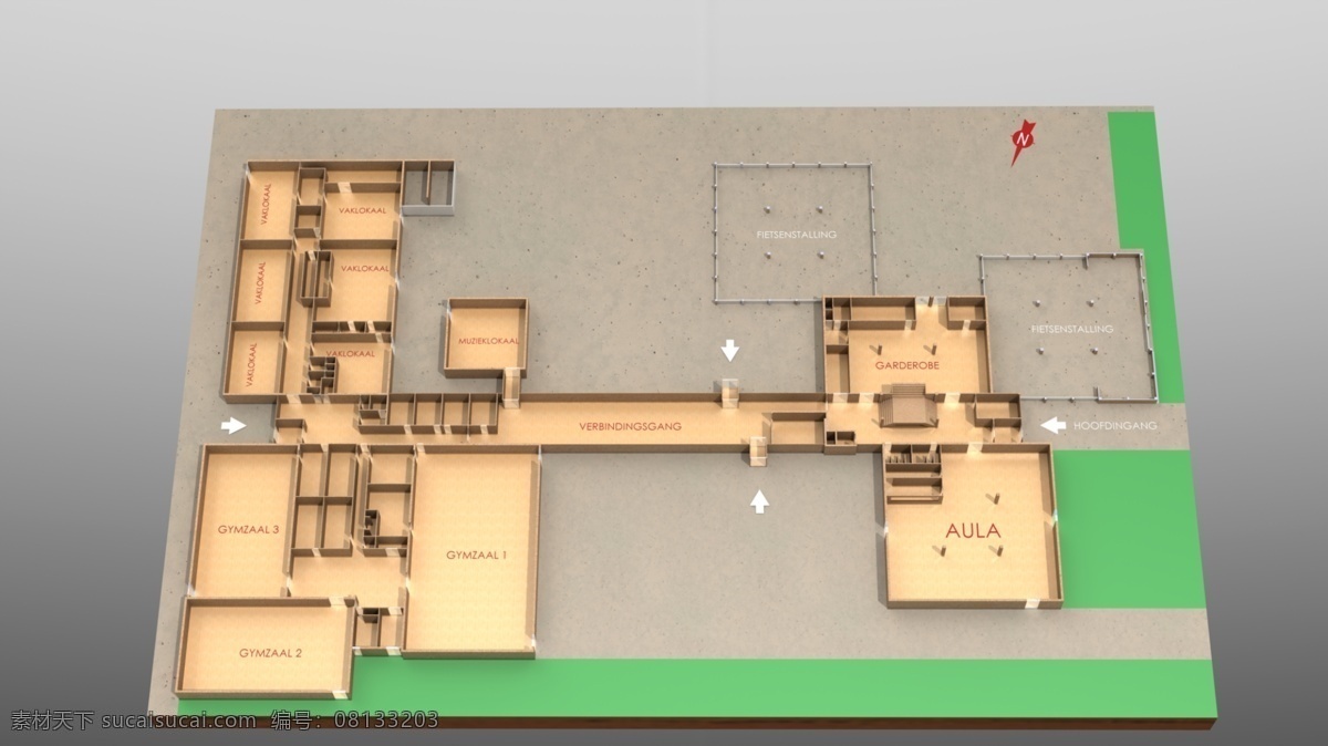 地面 学校 计划 规划 建筑 3d模型素材 建筑模型