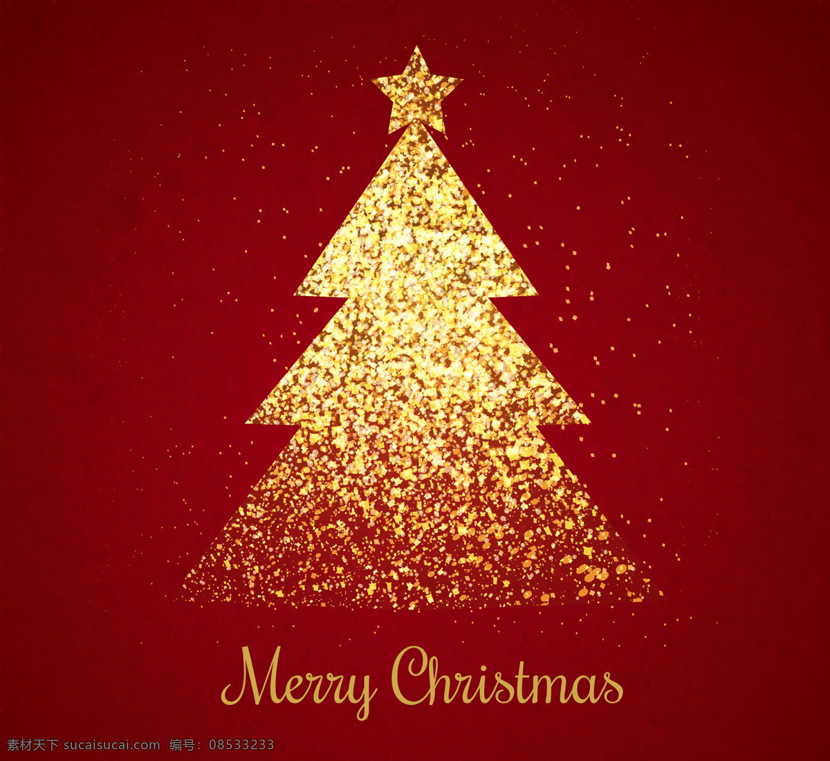 金色 圣诞树 背景 圣诞节 节日 卡通 过节 庆祝 狂欢 西方节日 假期 扁平 矢量