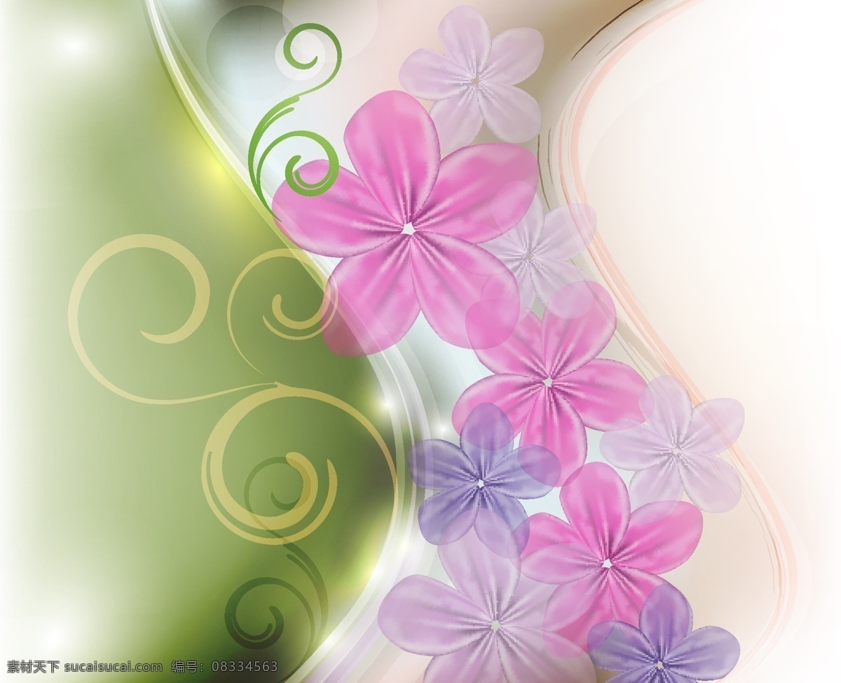 矢量 绚丽 花卉 梦幻 背景 背景花 花 花瓣 花纹 矢量素材 鲜花 矢量图 花纹花边
