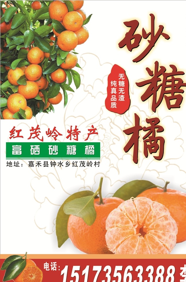 广告 橘子 特产 富硒 富硒砂糖橘 水果 红茂岭 果子 源文件库