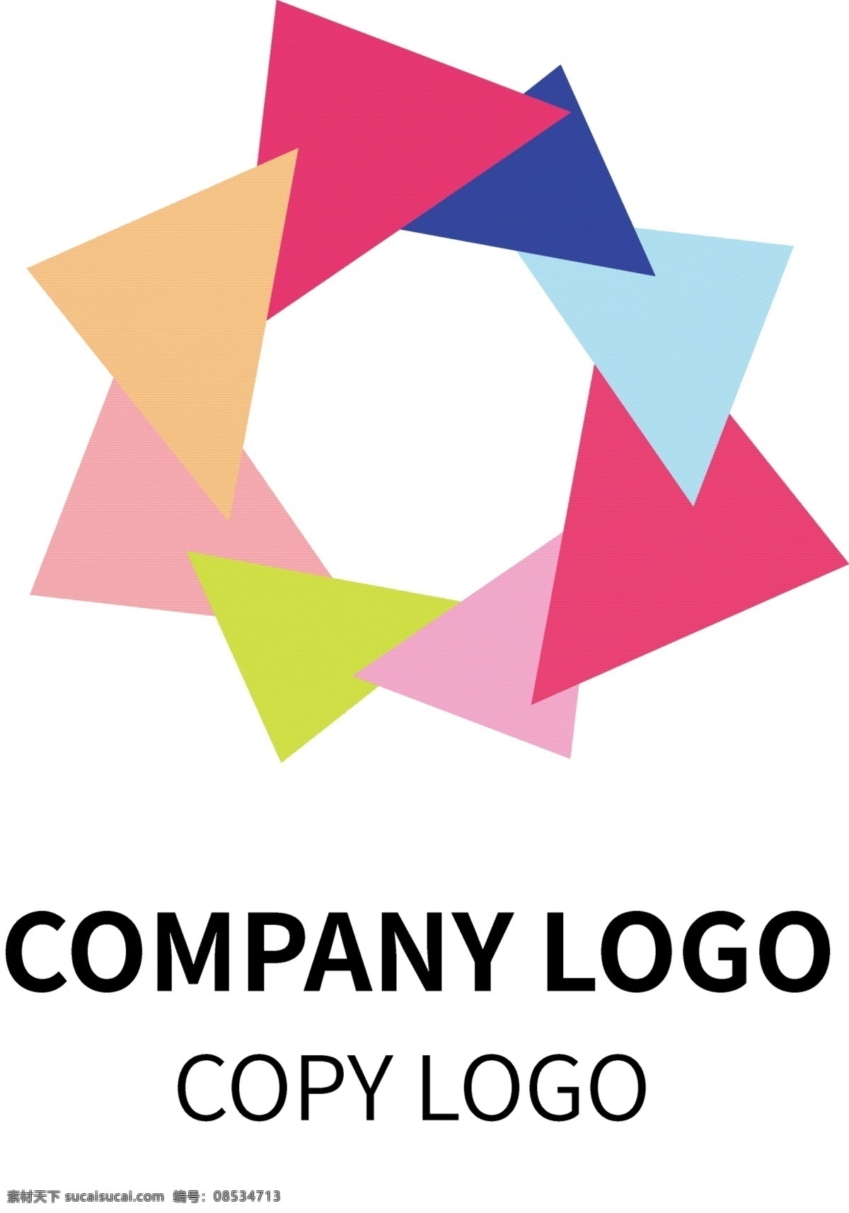 矢量 彩色 圆环 三角形 logo 圆形 色彩 标志 标识 彩色logo logo设计
