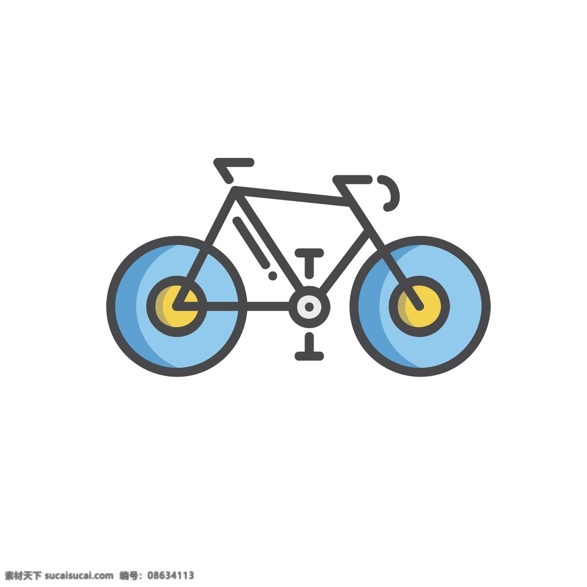卡通自行车 单车 自行车 扁平化ui ui图标 手机图标 界面ui 网页ui h5图标
