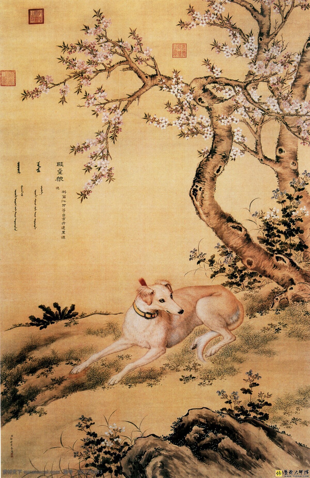 郎世宁 十骏犬啖星狼 狼 犬 十骏犬 啖星狼 古画 国画 水墨画 工笔画 工笔水墨 工笔狗 画册 生物世界 家禽家畜