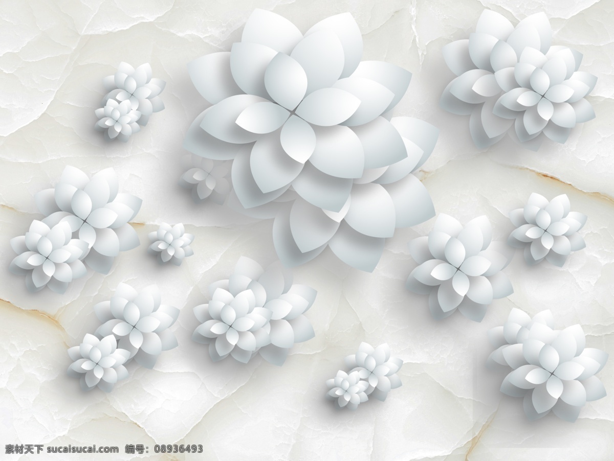 3d 立体 纸花 背景 墙 电视背景墙 沙发背景墙 装饰画 新中式背景