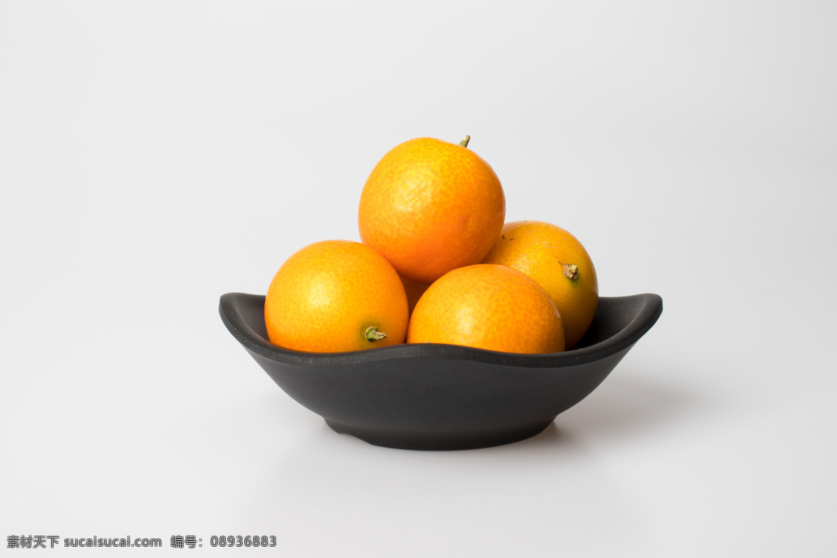 碟子 金桔 水果 白底 一碟子 果实 新鲜 金橘 元素