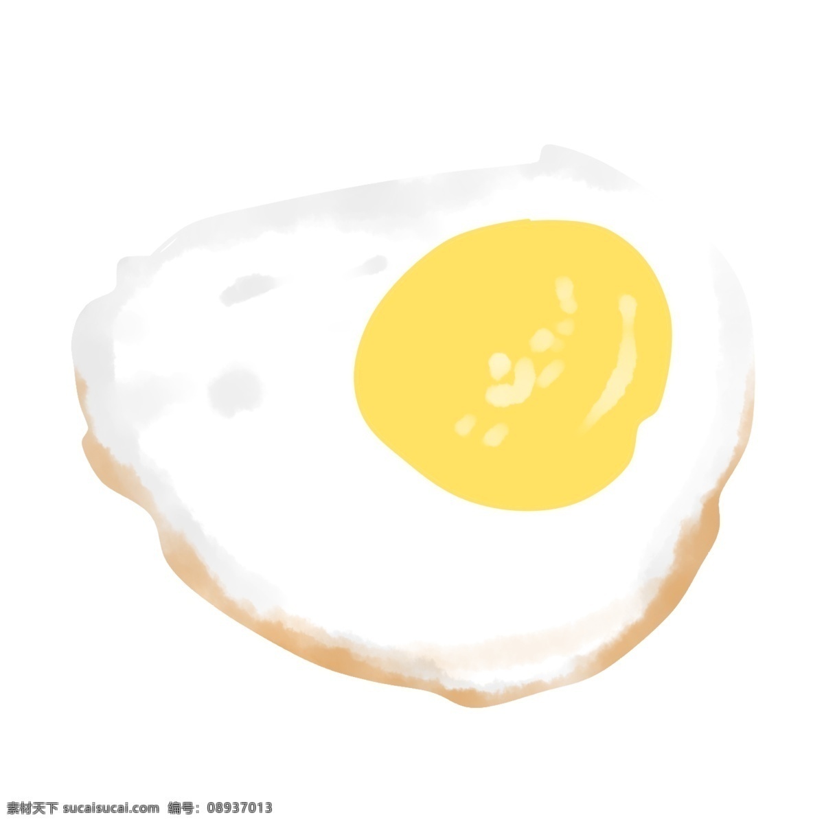 美食 食品 煎蛋 卡通 黄白 写实 可爱 鸡蛋