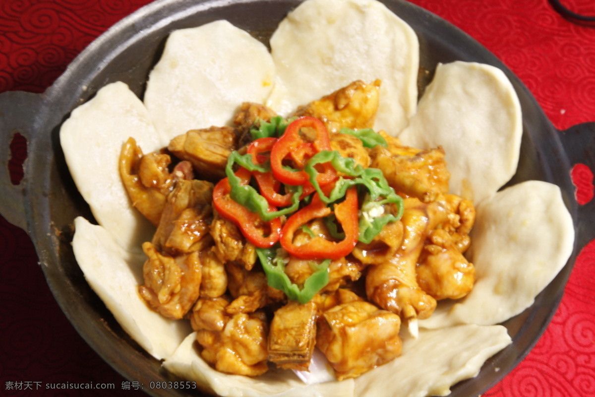 煎饼地锅鸡 地锅鸡 煎饼 传统美食 美味 营养 菜谱 美食 餐饮美食