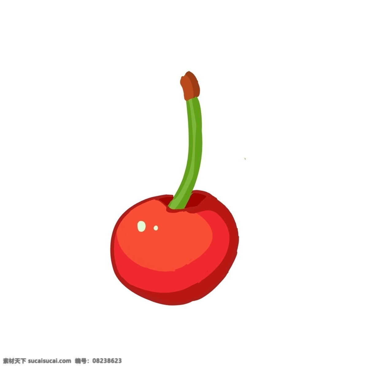 成熟 红色 大 樱桃 枚 红果 绿叶 酸甜 可口 浆果 水分 开胃 果香 李属植物 水果 过节 果盘 食用