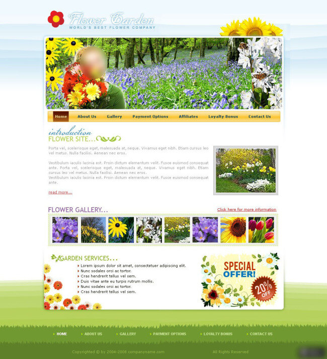 鲜花 花店 宣传 网页设计 花朵 企业网站 图片展示 网页 网页模板 网页宣传 花木场 网页素材