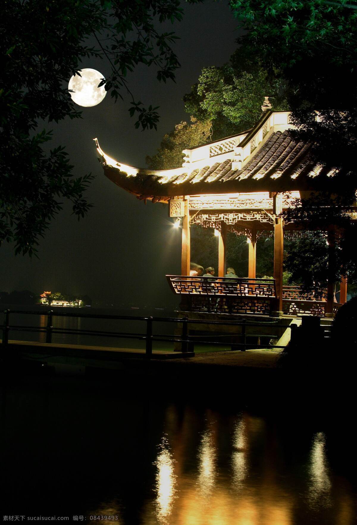 平湖秋月 自然景观 风景名胜 西湖景色 摄影图库