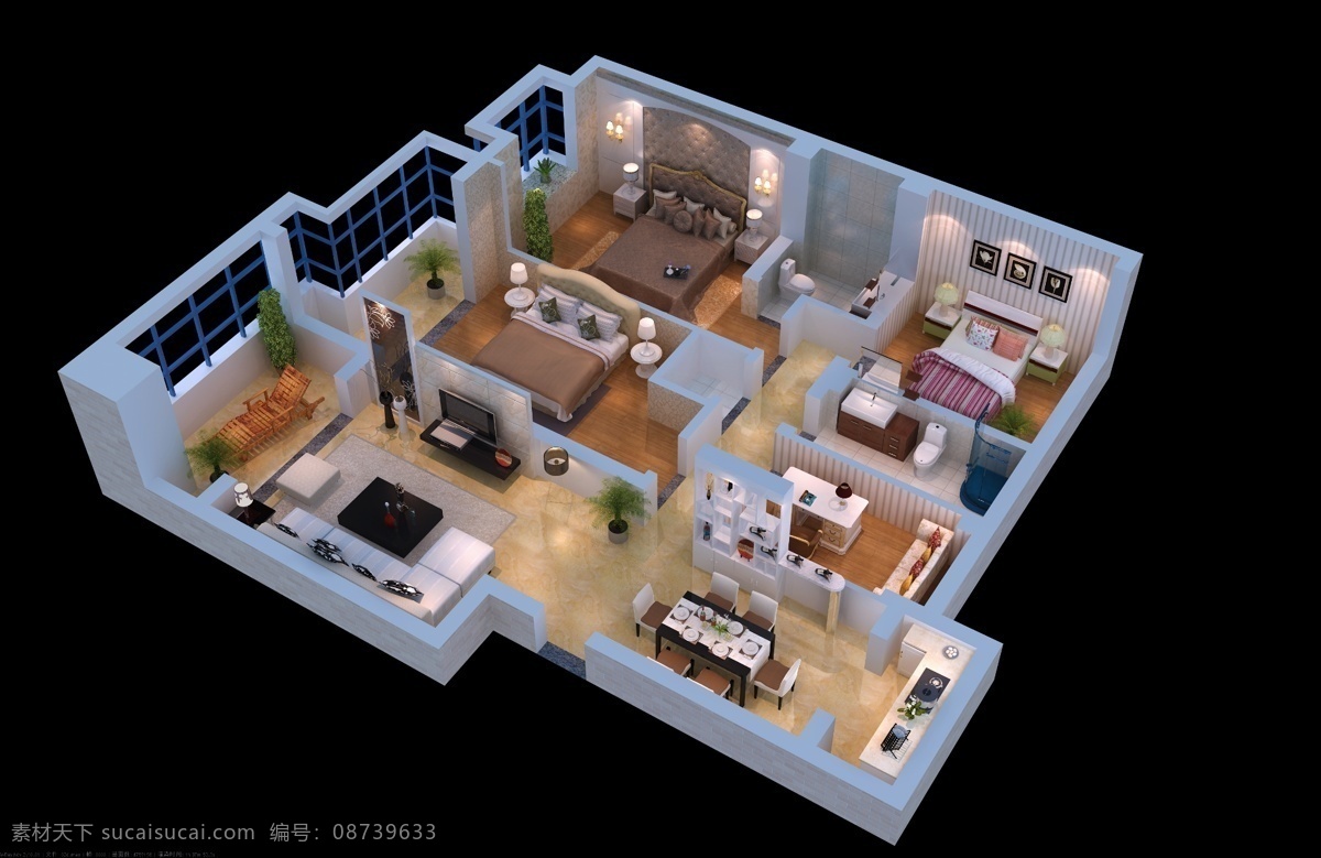 室内鸟瞰图 3d 室内 室内建筑设计 原创 高清 夜景 3d设计 3d作品 鸟瞰图 装修效果图 效果图 室内效果图 家装