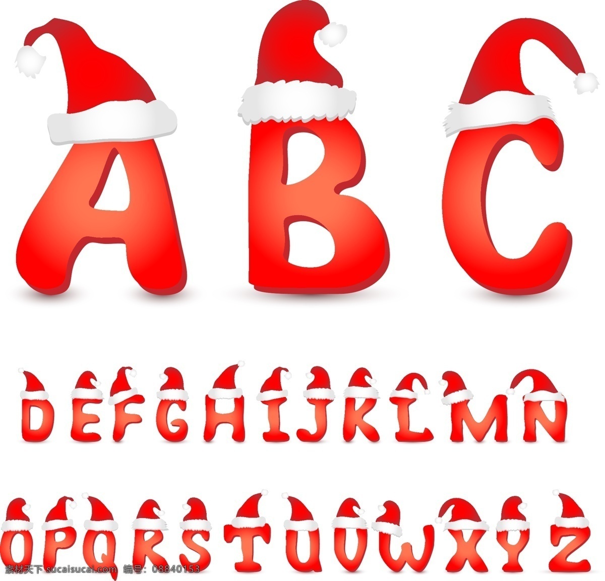 圣诞 字母 矢量 圣诞字母矢量 圣诞帽 拼音 英文 可爱 时尚 字母主题 书画文字 文化艺术 矢量素材 白色
