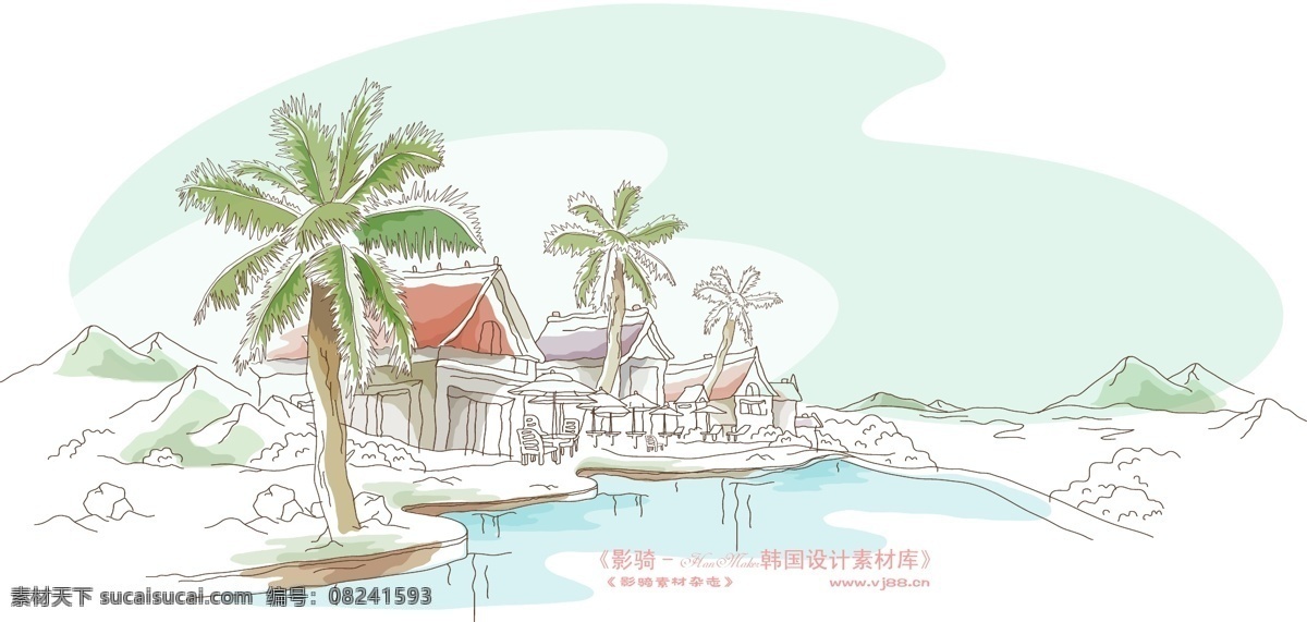 城市 风景 ii hanmaker 韩国 设计素材 库 城市风景ii 卡通 漫画 手绘 矢量图 建筑家居