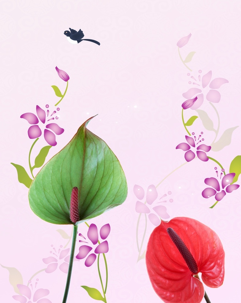 玻璃彩绘移门 玻璃门 彩绘 移门 图案 简约 花朵 花卉 艺术花卉背景 底纹边框 移门图案