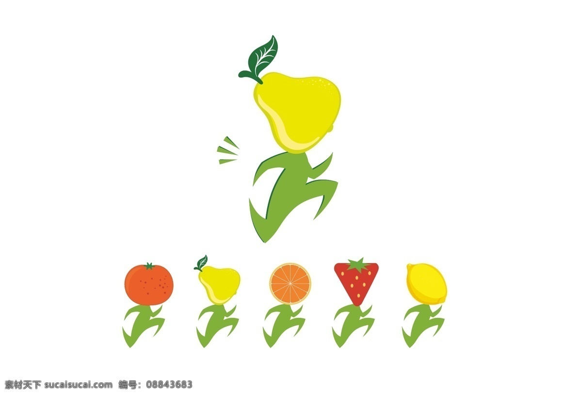 奔跑 水果 logo 水果店 标志 矢量 新鲜 快速 vi cis