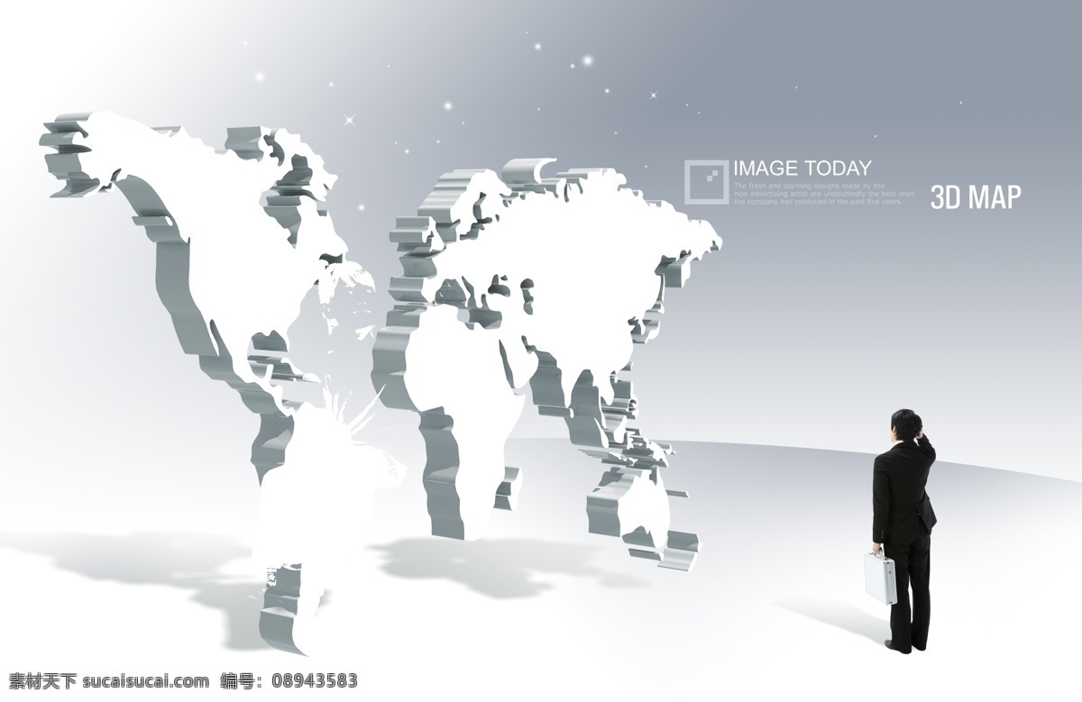 3d世界地图 国际贸易 白领 成功人士 3d 科技蓝 3d地图 遥望 商务金融 科技金融 psd素材 白色