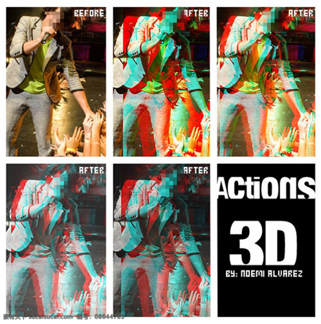 数码 人像 添加 3d 电影 效果 ps 动作 ps笔刷 ps素材 ps动作 调色动作 照片后期 3d电影效果