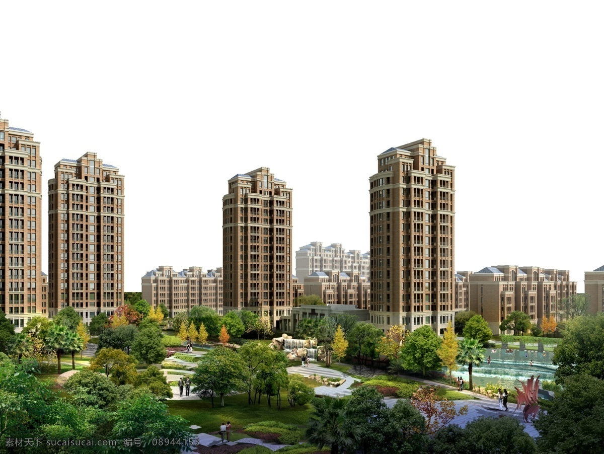 小区 建筑 透视图 建筑效果图 规划设计 城市规划 商业建筑 效果图素材 后期素材 建筑景观 城市建筑 公共建筑 建筑外观 建筑设计 景观设计 3d效果图 小区建筑 园林景观 环境设计 psd素材 黑色