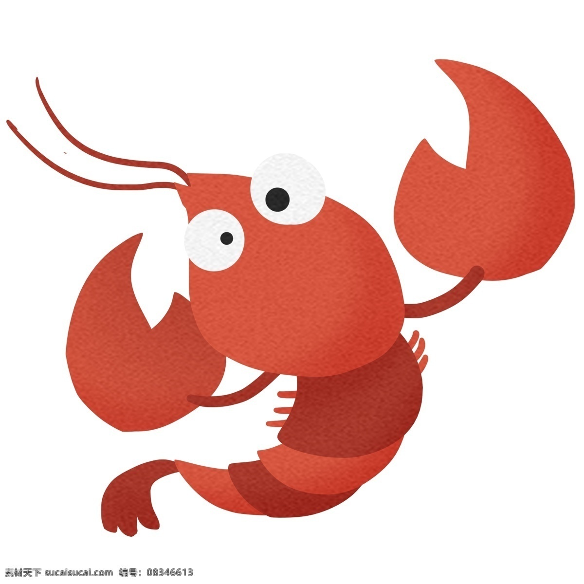 红色 拟人 龙虾 插画 红色的龙虾 可爱的龙虾 卡通插画 龙虾插画 拟人龙虾 美味龙虾 龙虾食物