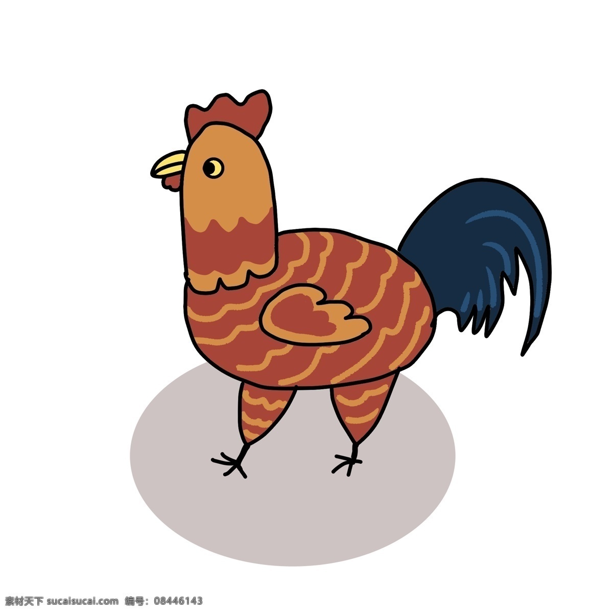公鸡 卡通 可爱 手绘 动物