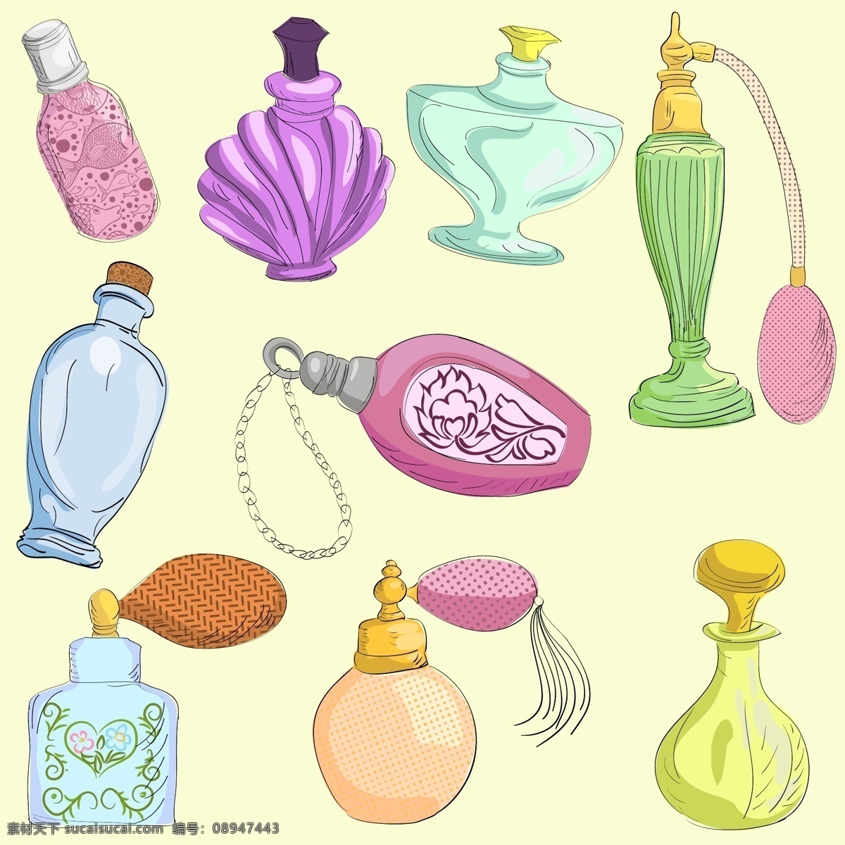 香水瓶收藏 时尚 美容 颜色 瓶子 彩色 沙龙 香水 产品 女性 魅力 配件 套装 物品 收藏