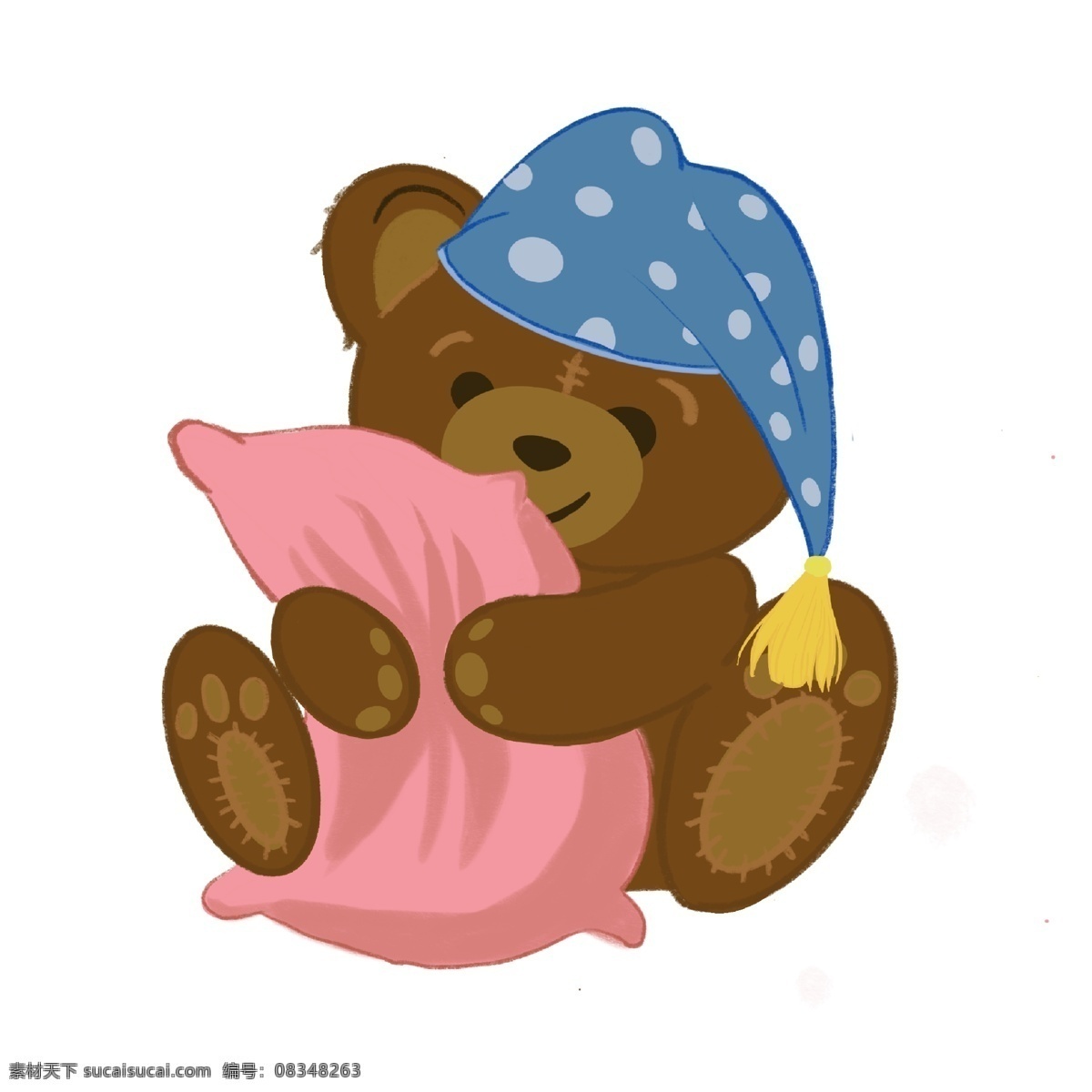 儿童节 熊 娃娃 毛绒玩具 毛绒 熊娃娃 可爱 抱枕 睡帽 卡通