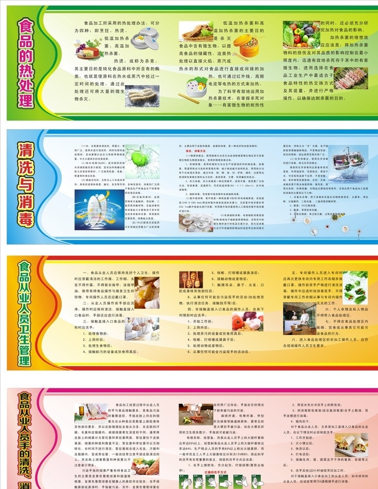 食堂展板 餐厅 食堂 饭堂 学校 展板 底图背景 食品的热处理 清洗与消毒 食品 从业 人员 卫生 管理 手的清洗 展板模板 矢量