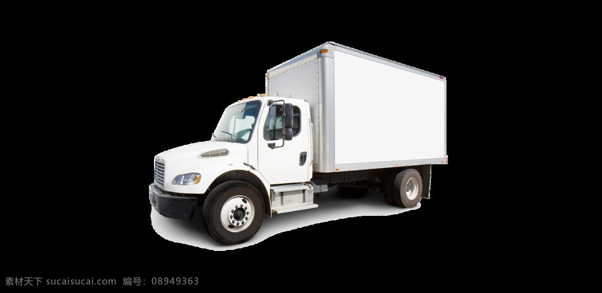 白色 厢式 货车 元素 png元素 集装箱 拉货 免抠元素 透明素材
