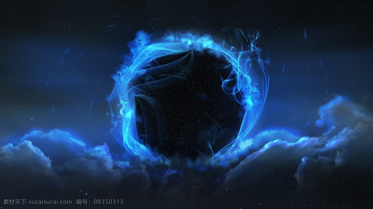 简约 蓝色 山脉 背景 星球