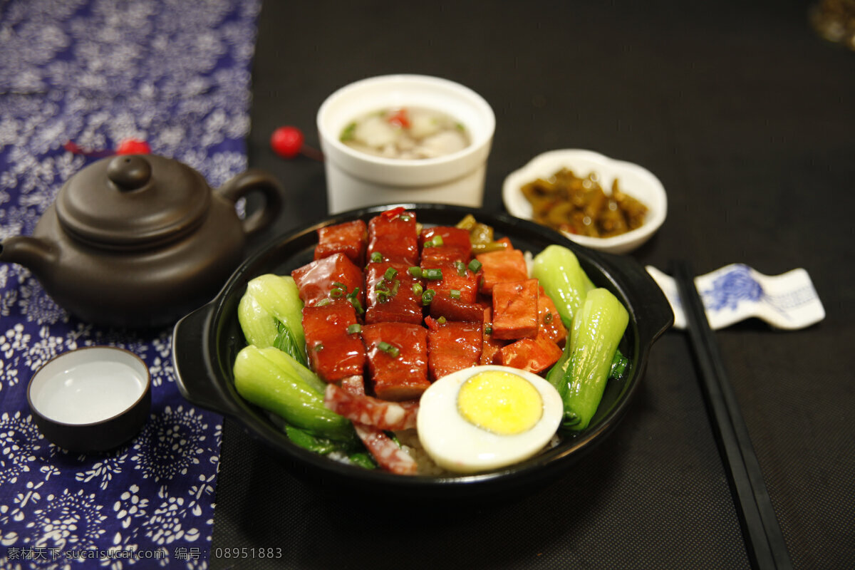 红烧肉 煲仔饭 简餐 红烧肉煲仔饭 中餐美食 卤肉煲仔饭 餐饮美食 传统美食